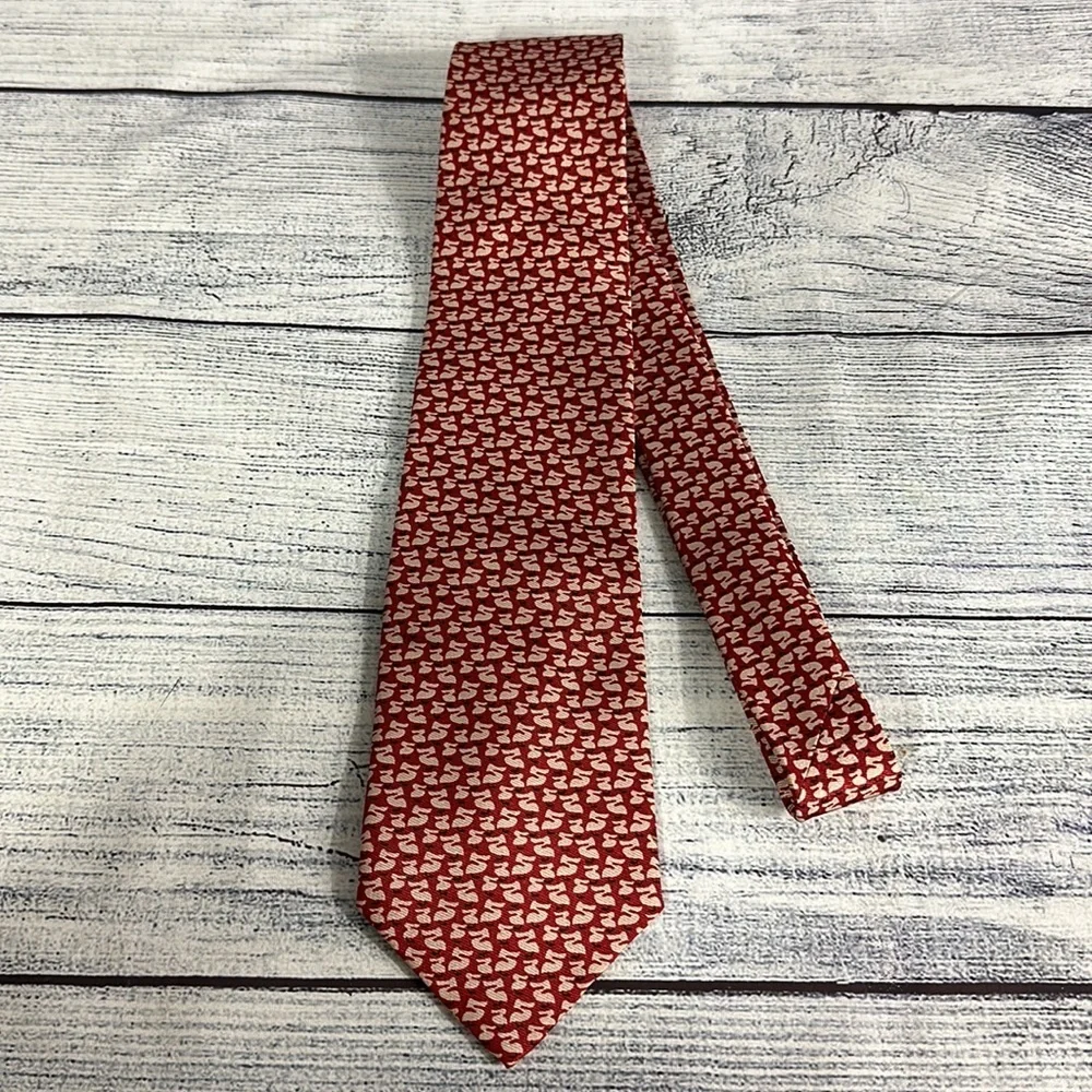 Salvatore Ferragamo Duck Like / S Pattern Print 100% Silk Designer Luxury Tie - Picture 4 of 4